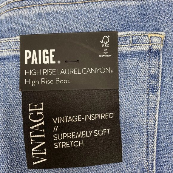 Paige Women’s High-Rise “Laurel” Bootcut Jeans w/ Raw Hem - Picture 2 of 14
